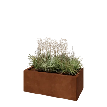 Cortenstahl Pflanzkübel - Rechteckig - 80 x 40 x 30 cm - Ohne Bodenplatte