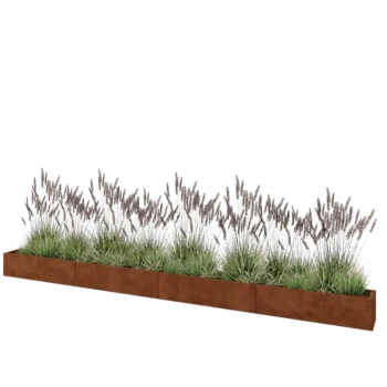 Cortenstahl Hochbeet XXL - Rechteckig - 480 x 30 x 30 cm - Mit Bodenplatte