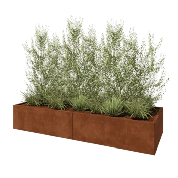 Cortenstahl Hochbeet XXL - Rechteckig - 240 x 80 x 40 cm - Ohne Bodenplatte