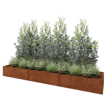 Cortenstahl Hochbeet XXL - Rechteckig - 300 x 60 x 30 cm - Ohne Bodenplatte