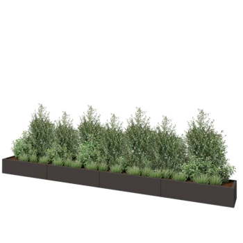 Hochbeet XXL aus Stahl - Rechteckig - 480 x 40 x 30 cm - RAL7016 matte (anthrazitgrau) - Mit Bodenplatte