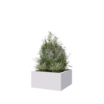 Pflanzkübel aus Stahl - Viereckig - 60 x 60 x 30 cm - RAL9010 matte (weiß) - Mit Bodenplatte