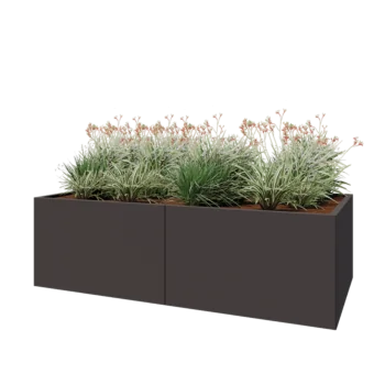 Hochbeet XXL aus Stahl - Rechteckig - 200 x 100 x 60 cm - RAL7016 matte (anthrazitgrau) - Mit Bodenplatte