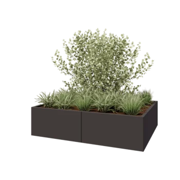 Hochbeet XXL aus Stahl - Rechteckig - 160 x 120 x 40 cm - RAL7016 matte (anthrazitgrau) - Ohne Bodenplatte