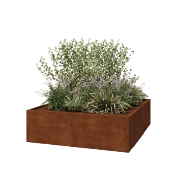 Cortenstahl Pflanzkübel - Viereckig - 200 x 200 x 60 cm - Geschweißt - Ohne Bodenplatte