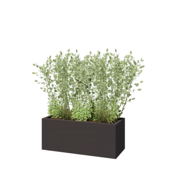 Pflanzkübel aus Stahl - Rechteckig - 100 x 40 x 40 cm - Andere RAL farbe - Mit Bodenplatte