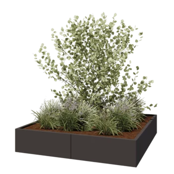 Hochbeet XXL aus Stahl - Viereckig - 160 x 160 x 30 cm - RAL7016 matte (anthrazitgrau) - Ohne Bodenplatte