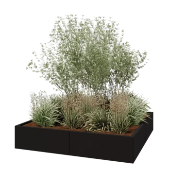 Hochbeet XXL aus Stahl - Viereckig - 160 x 160 x 30 cm - RAL9005 matte (schwarz) - Ohne Bodenplatte