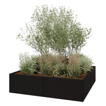 Hochbeet XXL aus Stahl - Viereckig - 160 x 160 x 40 cm - RAL9005 matte (schwarz) - Ohne Bodenplatte