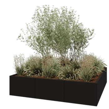 Hochbeet XXL aus Stahl - Viereckig - 180 x 180 x 40 cm - RAL9005 matte (schwarz) - Ohne Bodenplatte