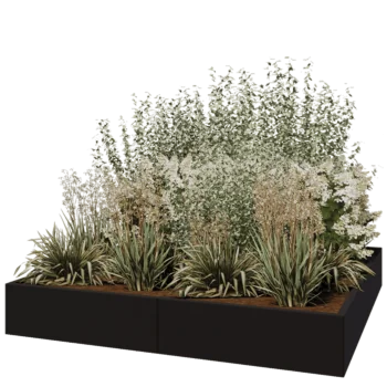 Hochbeet XXL aus Stahl - Viereckig - 200 x 200 x 30 cm - RAL9005 matte (schwarz) - Ohne Bodenplatte