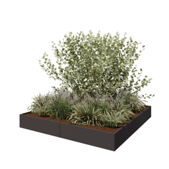 Hochbeet XXL aus Stahl - Viereckig - 240 x 240 x 30 cm - Andere RAL farbe - Ohne Bodenplatte