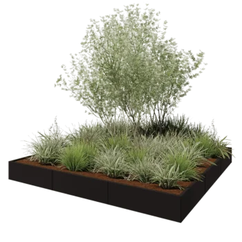 Hochbeet XXL aus Stahl - Viereckig - 300 x 300 x 30 cm - RAL9005 matte (schwarz) - Ohne Bodenplatte