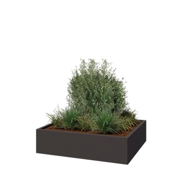 Pflanzkübel aus Stahl - Rechteckig - 120 x 100 x 30 cm - RAL7016 matte (anthrazitgrau) - Ohne Bodenplatte