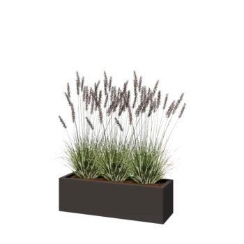 Pflanzkübel aus Stahl - Rechteckig - 100 x 30 x 30 cm - Andere RAL farbe - Mit Bodenplatte