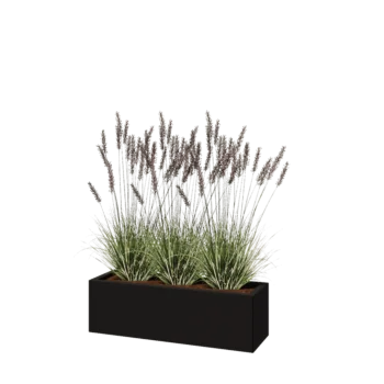 Pflanzkübel aus Stahl - Rechteckig - 100 x 30 x 30 cm - RAL9005 matte (schwarz) - Ohne Bodenplatte