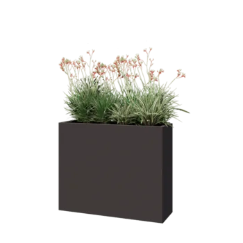 Pflanzkübel aus Stahl - Rechteckig - 100 x 30 x 80 cm - Andere RAL farbe - Mit Bodenplatte