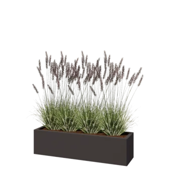 Pflanzkübel aus Stahl - Rechteckig - 120 x 30 x 30 cm - Andere RAL farbe - Mit Bodenplatte