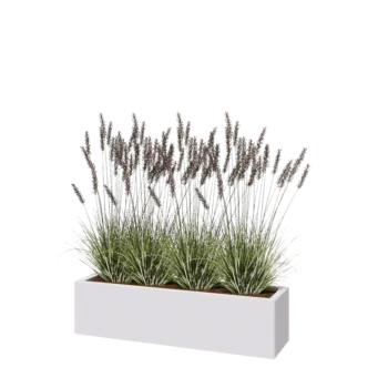 Pflanzkübel aus Stahl - Rechteckig - 120 x 30 x 30 cm - RAL9010 matte (weiß) - Ohne Bodenplatte