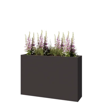 Pflanzkübel aus Stahl - Rechteckig - 120 x 30 x 80 cm - RAL7016 matte (anthrazitgrau) - Mit Bodenplatte