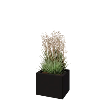 Pflanzkübel aus Stahl - Rechteckig - 40 x 30 x 30 cm - RAL9005 matte (schwarz) - Ohne Bodenplatte