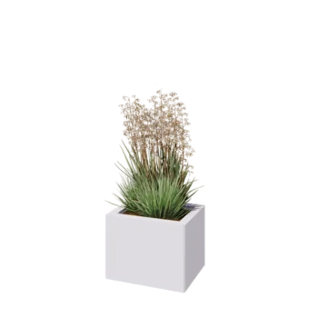 Pflanzkübel aus Stahl - Rechteckig - 40 x 30 x 30 cm - RAL9010 matte (weiß) - Ohne Bodenplatte