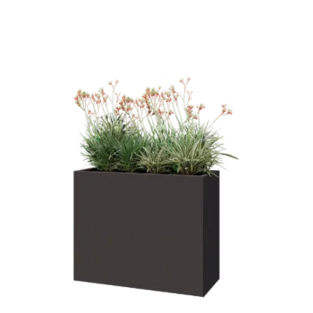 Pflanzkübel aus Stahl - Rechteckig - 100 x 40 x 80 cm - RAL7016 matte (anthrazitgrau) - Mit Bodenplatte