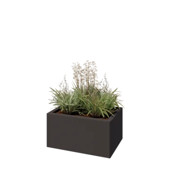 Pflanzkübel aus Stahl - Rechteckig - 60 x 40 x 30 cm - Andere RAL farbe - Mit Bodenplatte