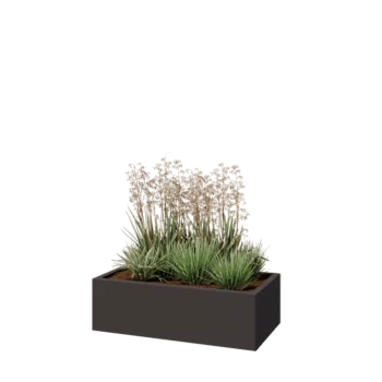 Pflanzkübel aus Stahl - Rechteckig - 100 x 50 x 30 cm - RAL7016 matte (anthrazitgrau) - Ohne Bodenplatte