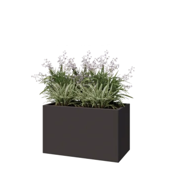 Pflanzkübel aus Stahl - Rechteckig - 100 x 50 x 60 cm - RAL7016 matte (anthrazitgrau) - Mit Bodenplatte