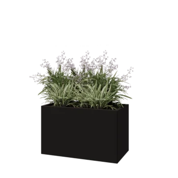 Pflanzkübel aus Stahl - Rechteckig - 100 x 50 x 60 cm - RAL9005 matte (schwarz) - Ohne Bodenplatte