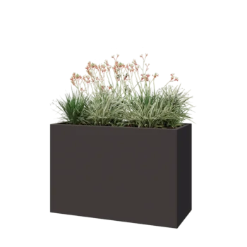 Pflanzkübel aus Stahl - Rechteckig - 120 x 50 x 80 cm - RAL7016 matte (anthrazitgrau) - Mit Bodenplatte