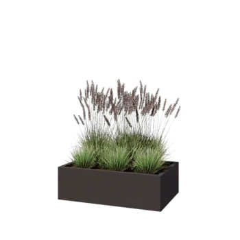 Pflanzkübel aus Stahl - Rechteckig - 100 x 60 x 30 cm - Andere RAL farbe - Mit Bodenplatte