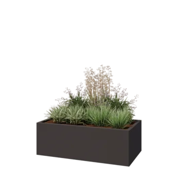 Pflanzkübel aus Stahl - Rechteckig - 120 x 60 x 40 cm - RAL7016 matte (anthrazitgrau) - Ohne Bodenplatte