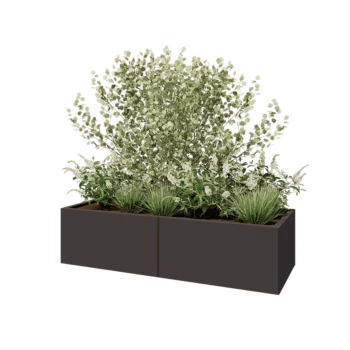 Hochbeet XXL aus Stahl - Rechteckig - 160 x 60 x 40 cm - Andere RAL farbe - Mit Bodenplatte