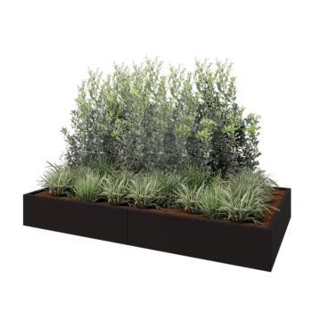 Hochbeet XXL aus Stahl - Rechteckig - 240 x 120 x 30 cm - RAL9005 matte (schwarz) - Ohne Bodenplatte