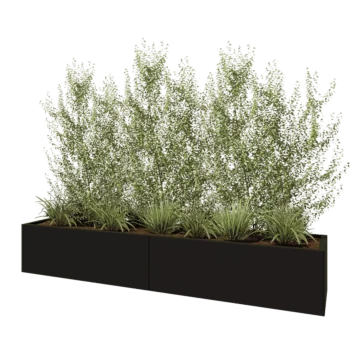 Hochbeet XXL aus Stahl - Rechteckig - 240 x 50 x 40 cm - RAL9005 matte (schwarz) - Ohne Bodenplatte