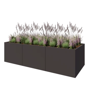 Hochbeet XXL aus Stahl - Rechteckig - 300 x 120 x 80 cm - Andere RAL farbe - Mit Bodenplatte