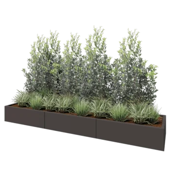 Hochbeet XXL aus Stahl - Rechteckig - 300 x 60 x 30 cm - RAL7016 matte (anthrazitgrau) - Mit Bodenplatte