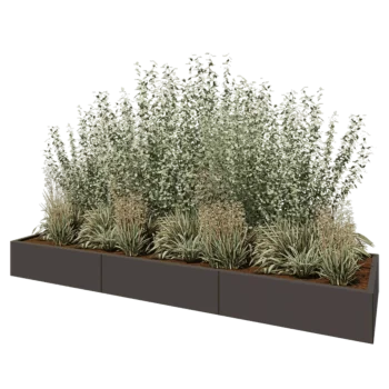 Hochbeet XXL aus Stahl - Rechteckig - 300 x 80 x 30 cm - RAL7016 matte (anthrazitgrau) - Ohne Bodenplatte