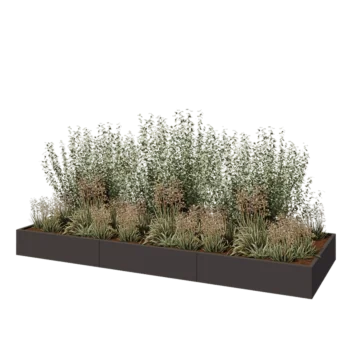 Hochbeet XXL aus Stahl - Rechteckig - 360 x 120 x 30 cm - Andere RAL farbe - Mit Bodenplatte