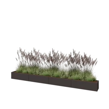 Hochbeet XXL aus Stahl - Rechteckig - 400 x 30 x 30 cm - Andere RAL farbe - Mit Bodenplatte