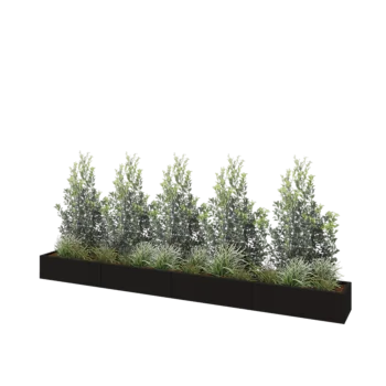 Hochbeet XXL aus Stahl - Rechteckig - 400 x 40 x 30 cm - RAL9005 matte (schwarz) - Ohne Bodenplatte