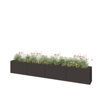 Hochbeet XXL aus Stahl - Rechteckig - 400 x 40 x 60 cm - Andere RAL farbe - Mit Bodenplatte