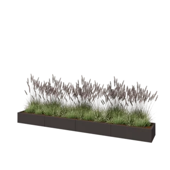 Hochbeet XXL aus Stahl - Rechteckig - 400 x 50 x 30 cm - RAL7016 matte (anthrazitgrau) - Mit Bodenplatte