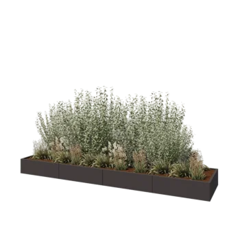 Hochbeet XXL aus Stahl - Rechteckig - 400 x 80 x 30 cm - Andere RAL farbe - Ohne Bodenplatte