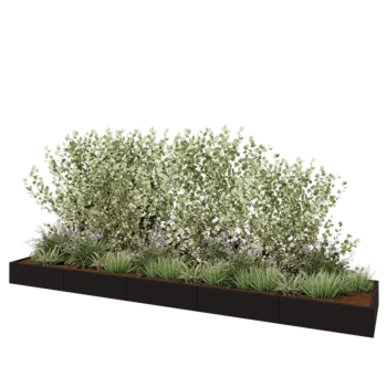 Hochbeet XXL aus Stahl - Rechteckig - 500 x 100 x 30 cm - RAL9005 matte (schwarz) - Mit Bodenplatte