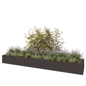 Hochbeet XXL aus Stahl - Rechteckig - 500 x 100 x 50 cm - RAL7016 matte (anthrazitgrau) - Mit Bodenplatte