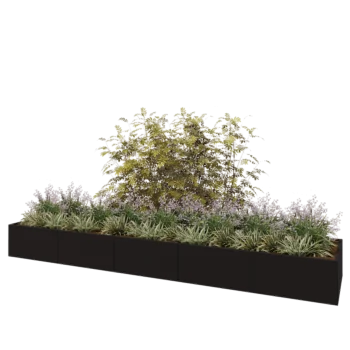 Hochbeet XXL aus Stahl - Rechteckig - 500 x 100 x 50 cm - RAL9005 matte (schwarz) - Ohne Bodenplatte