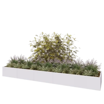 Hochbeet XXL aus Stahl - Rechteckig - 500 x 100 x 50 cm - RAL9010 matte (weiß) - Ohne Bodenplatte